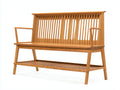 Gartenbank Holz 170x65x105 cm - Naturholz - Klassisches Design mit Armlehnen und unterer Ablage