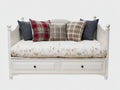 Schlafsofa Holz 205x100x105 cm - Weiß - klassischer Landhausstil mit 2 Schubladen