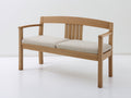Gartenbank Holz und Stoff 165x65x90 cm - Naturholz-Beige - Modernes Design mit Armlehnen und Sitzpolstern