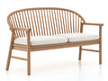 Gartenbank aus Holz 160x65x90 cm Natur Beige - 2-Sitzer - Gebogene Rückenlehne