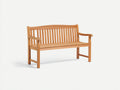 Gartenbank Holz 160x60x90 cm - Naturholz - Klassisches Design mit Armlehnen und Lattenstruktur