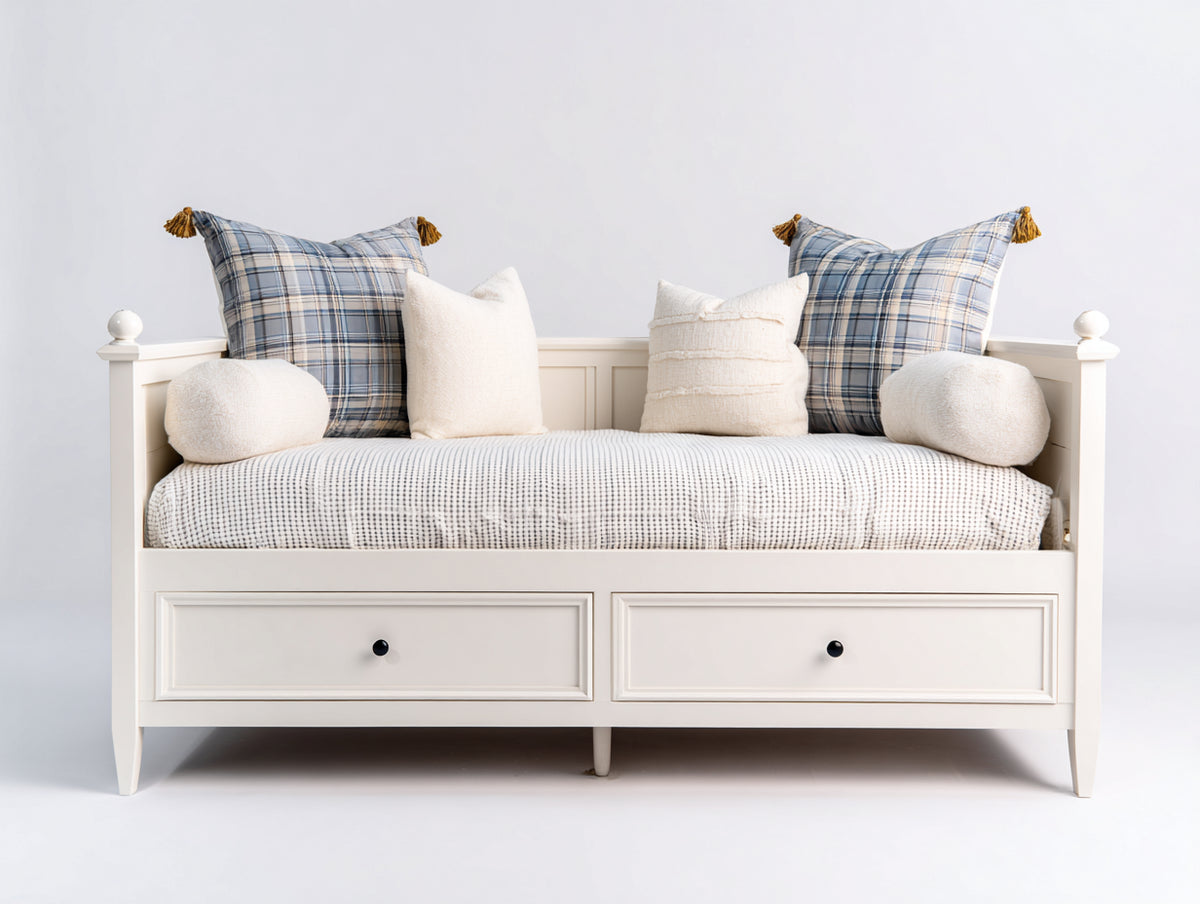 Schlafsofa Tagesbett 200x90x85 cm Holzrahmen Weiß Modernes Design