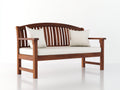 Gartenbank Holz 150x65x95 cm - Braun - klassische 2-Sitzer Bank mit Armlehnen