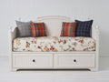 Schlafsofa mit Holzgestell 205x95x110 cm Weiß - 2 Schubladen - Klassisches Design