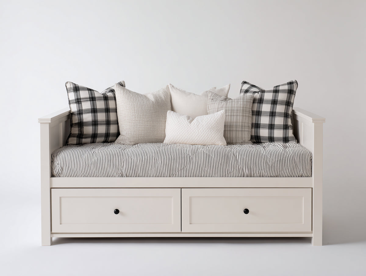 Schlafsofa Holzwerkstoff 205x95x90 cm - Cremeweiß - Modernes Design mit 2 Schubladen