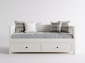 Schlafsofa mit Holzgestell 205x95x100 cm Weiß - 2 Schubladen - Modernes Design