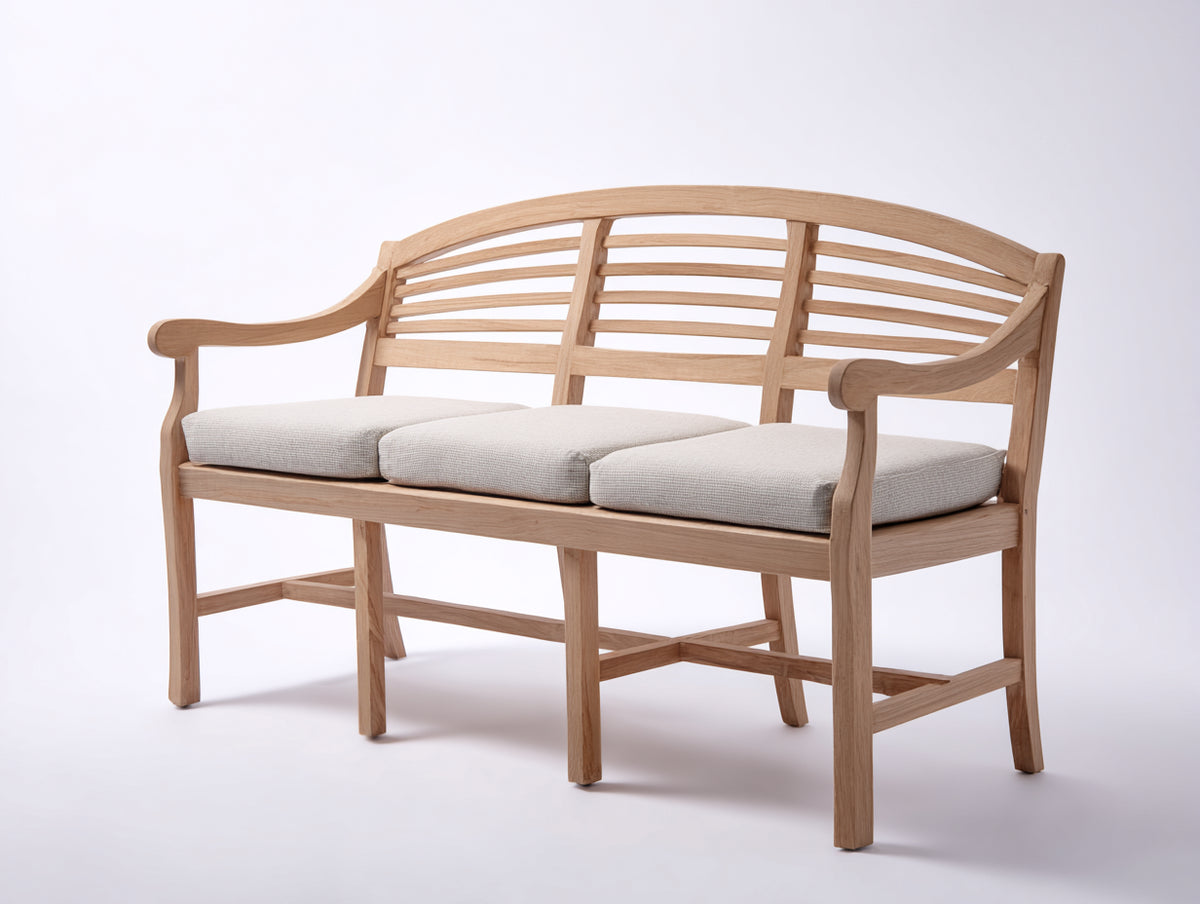 Gartenbank aus Holz 180x65x95 cm Natur Beige - 3-Sitzer - Klassisches Design