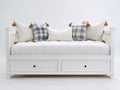 Schlafsofa Holz 205x100x105 cm - Weiß - moderner Landhausstil mit 2 Schubladen