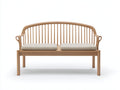 Gartenbank Holz 175x65x95 cm - Naturholz-Beige - geschwungene 2-Sitzer Bank im modernen Landhausstil