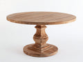 Gartentisch - Holz - 120 x 120 x 75 cm - Naturholz - Runder Gartentisch mit dekorativem Säulenfuß