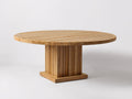 Gartentisch aus Holz 160x160x75 cm Natur - Rund - Massiver Säulenfuß