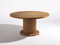 Gartentisch aus Holz 150x150x75 cm Natur - Rund - Säulenfuß