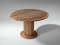 Gartentisch Holz 120x120x75 cm - Braun - runder Säulentisch mit geriffelter Oberfläche im modernen Gartenstil