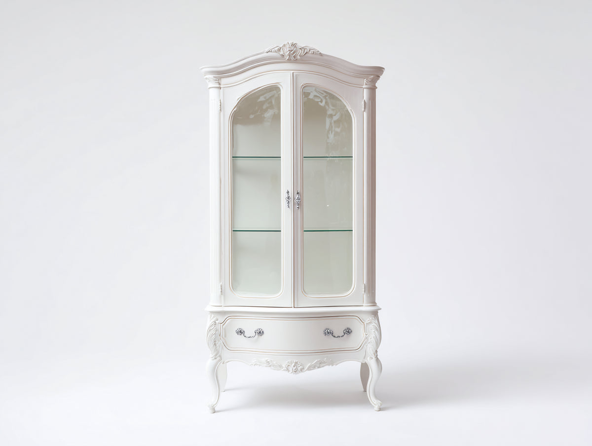 Bücherregal Vitrine 100x40x190 cm Holz Weiß Klassisches Design