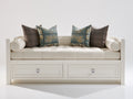 Schlafsofa mit Holzgestell 205x95x100 cm Weiß - 2 Schubladen - Modernes Design