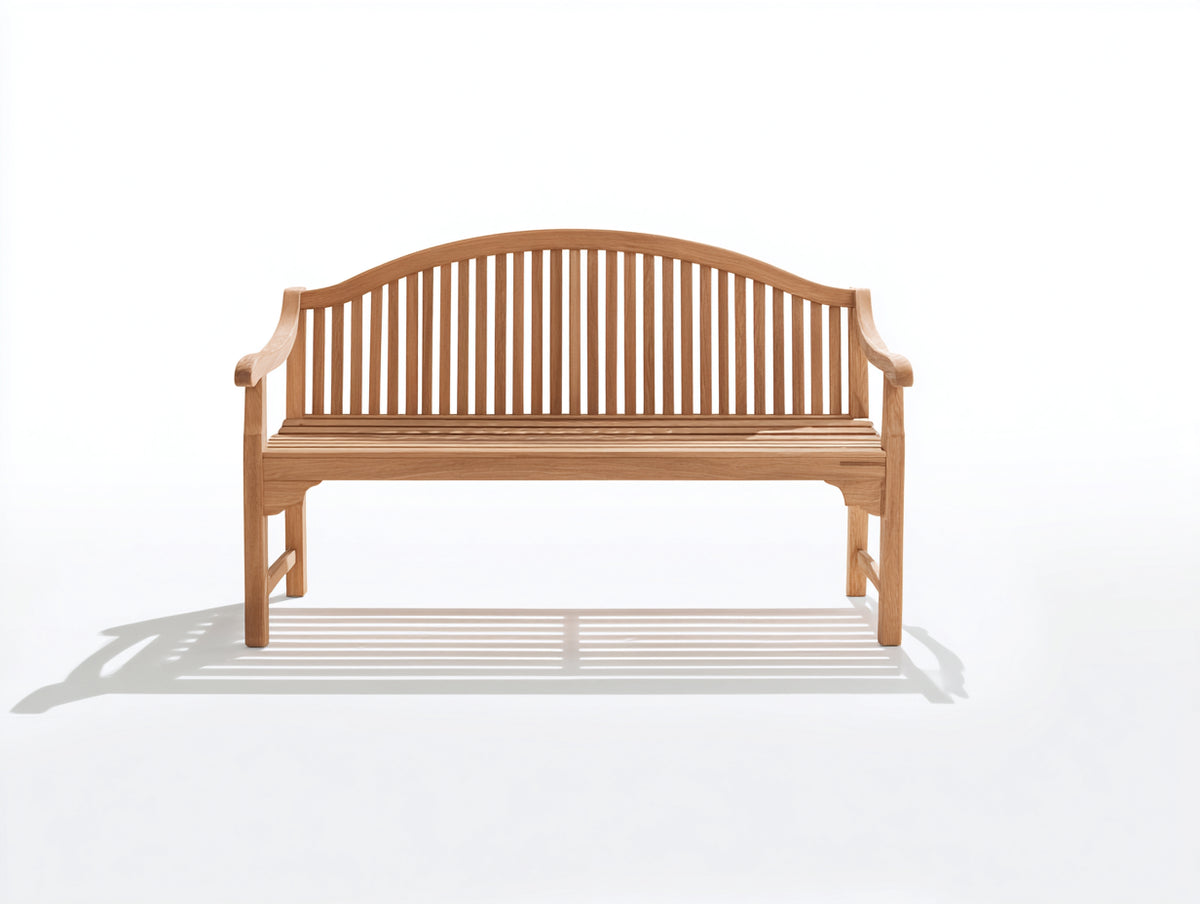 Gartenbank Holz 160x62x92 cm - Naturholz - klassische 2-Sitzer Bank mit geschwungener Rückenlehne