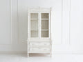 Bücherregal aus Holz 95x45x190 cm Weiß - 2 Glastüren - 2 Schubladen